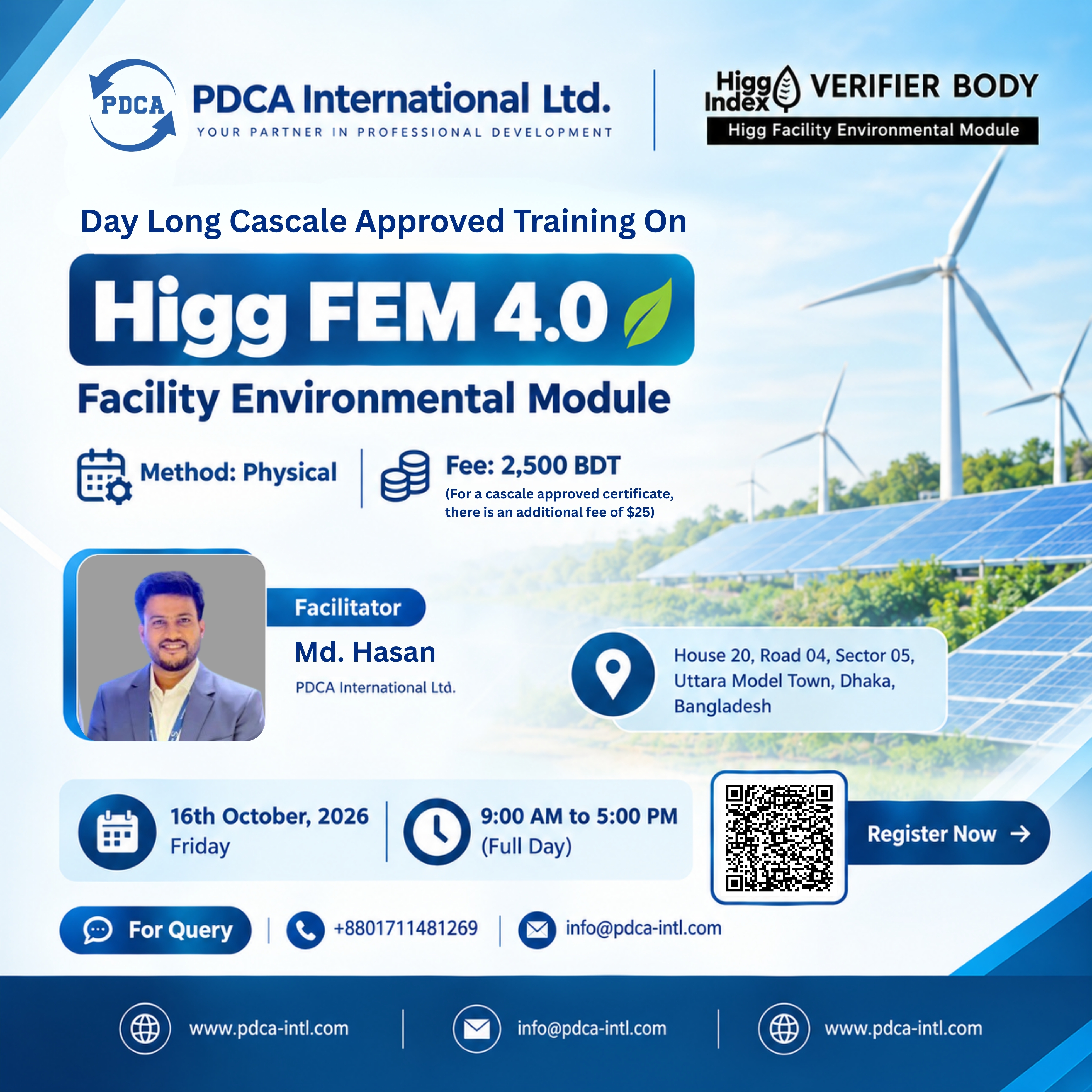 Day-Long Training on the Higg Facility Environmental Module (FEM) 4.0